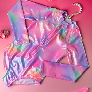 hawallitos (traje de baño manga larga de una pieza – arcoiris rosado)
