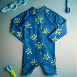 hawallitos (traje de baño toddle una piezas- azul con tortugas)