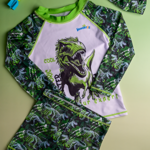 Set hawallitos (traje de baño manga larga – T-rex)