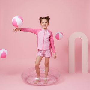 Traje de baño dos piezas (Aqualia ) bicolor: rosa